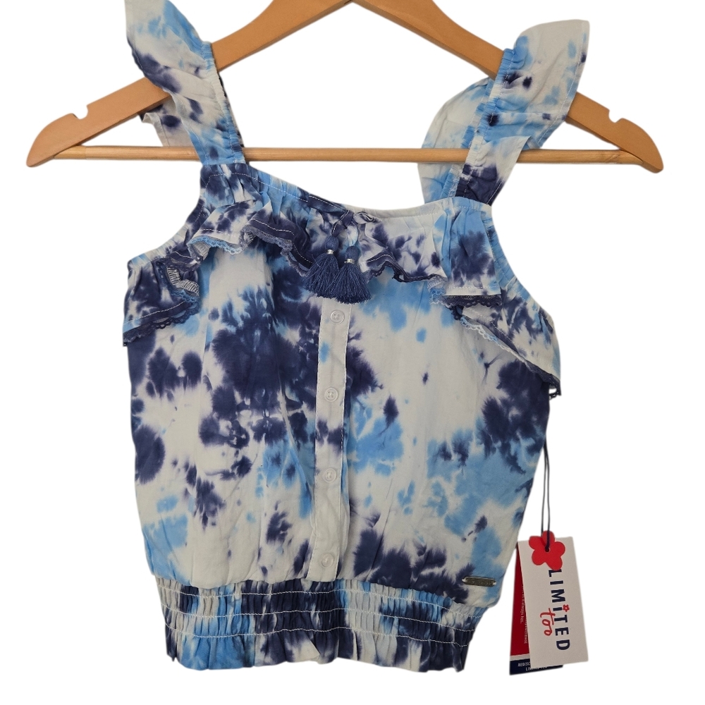 NWT Limited Too Blue Tie-Dye Ruffle Top And Skirt Set Size 10